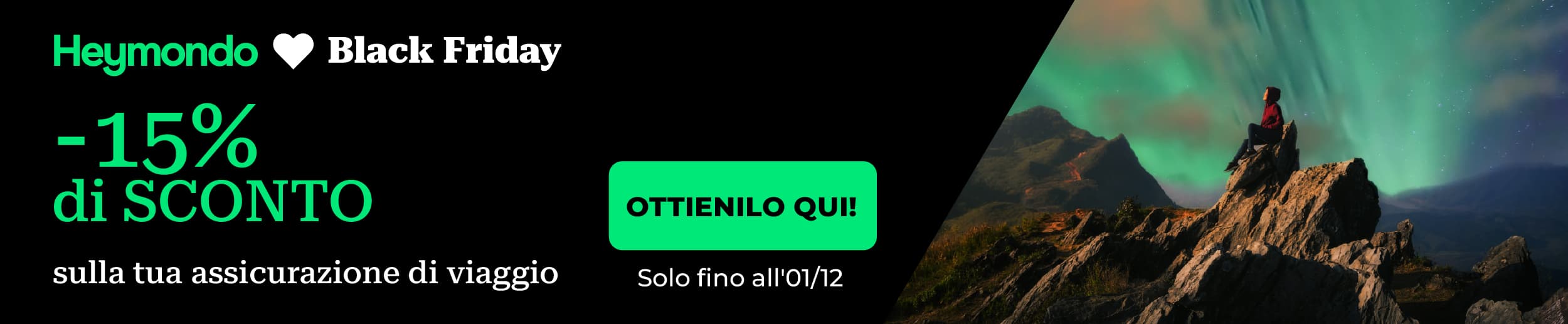 Sconto 15% polizza Heymondo Black Friday